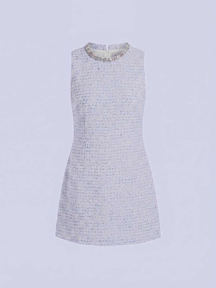 Mini robe tweed col perlé
