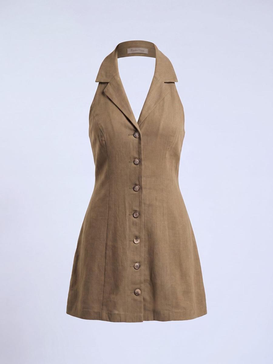 Robe chemise à dos nus