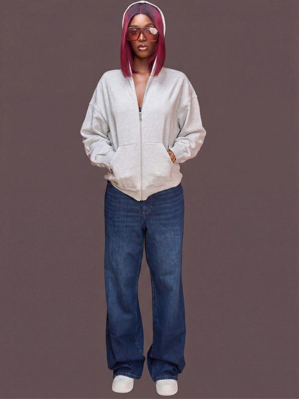 Jean large à taille haute
