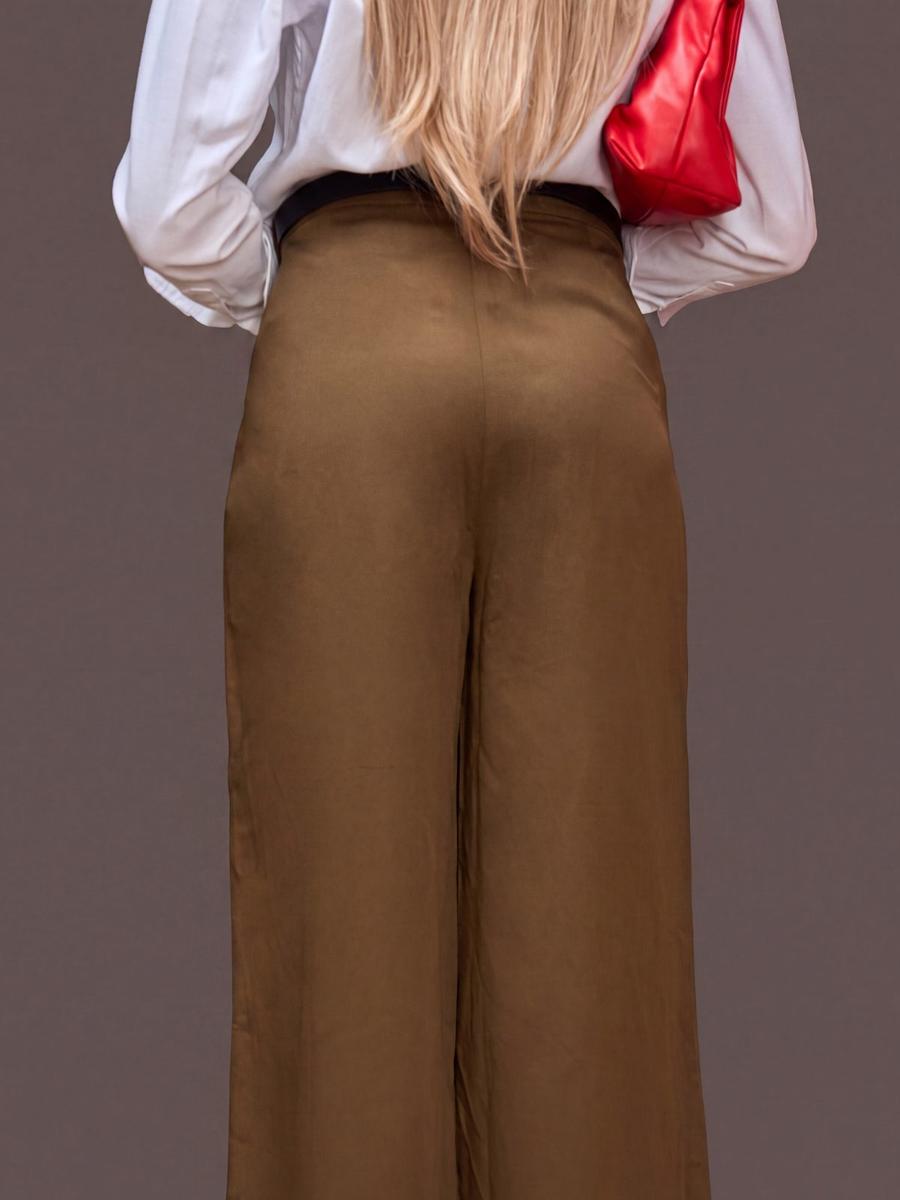 Pantalon palazzo ceinturé