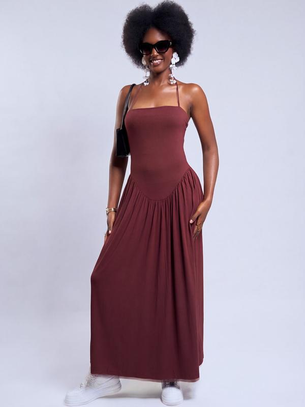 Robe longue fluide dos nu