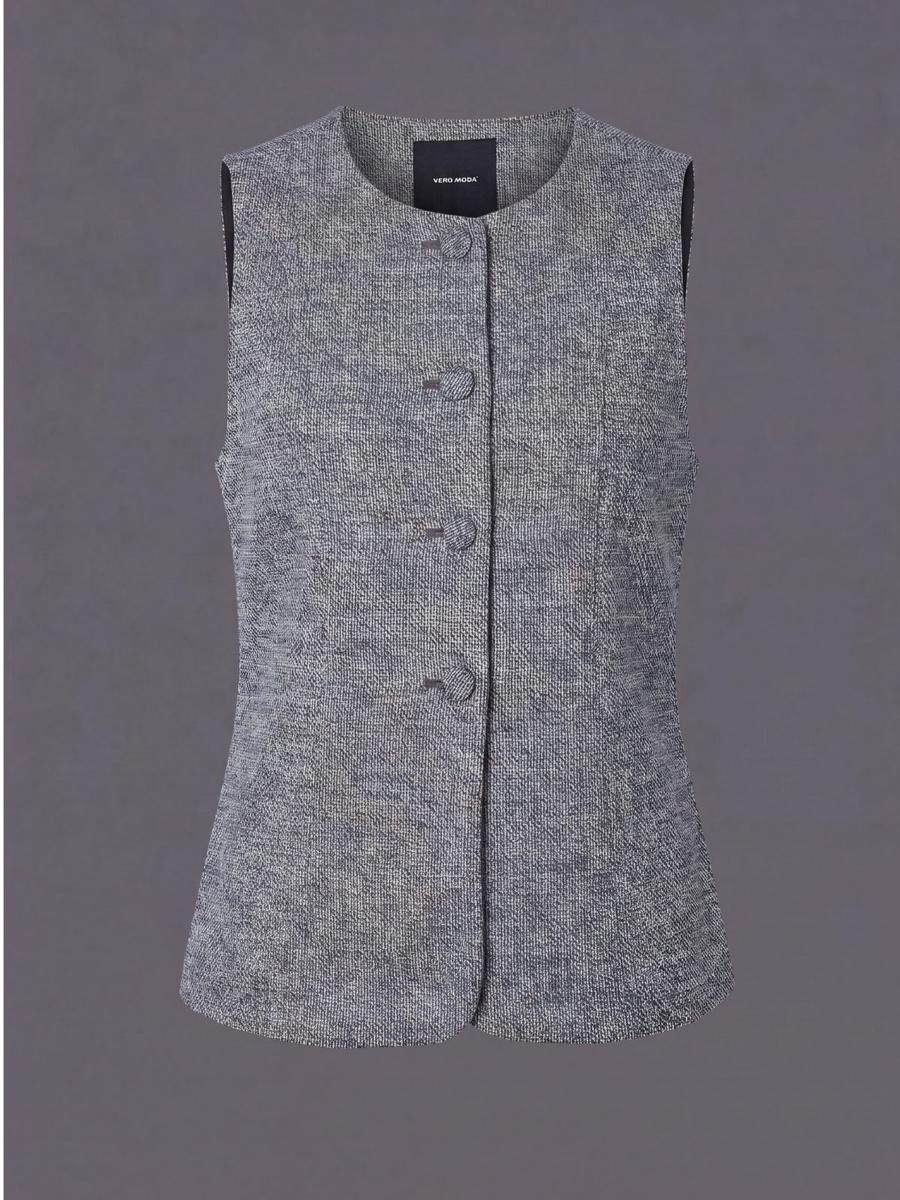 Gilet col rond boutonné