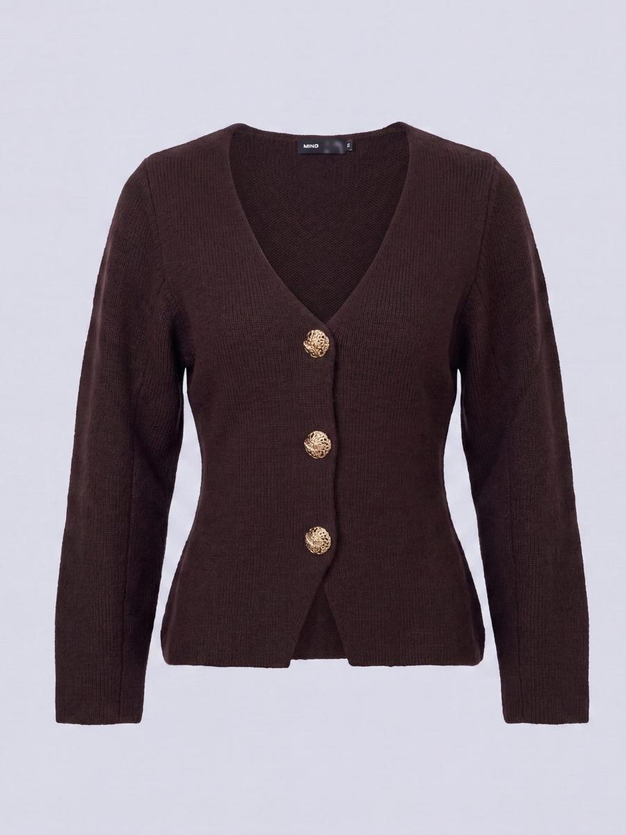 Veste maille boutons or