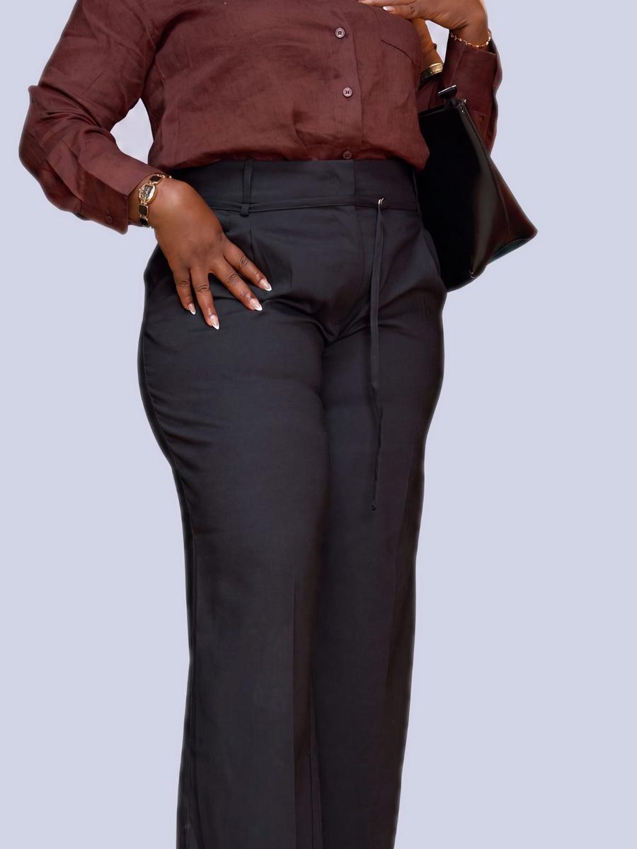 Pantalon large ceinturé