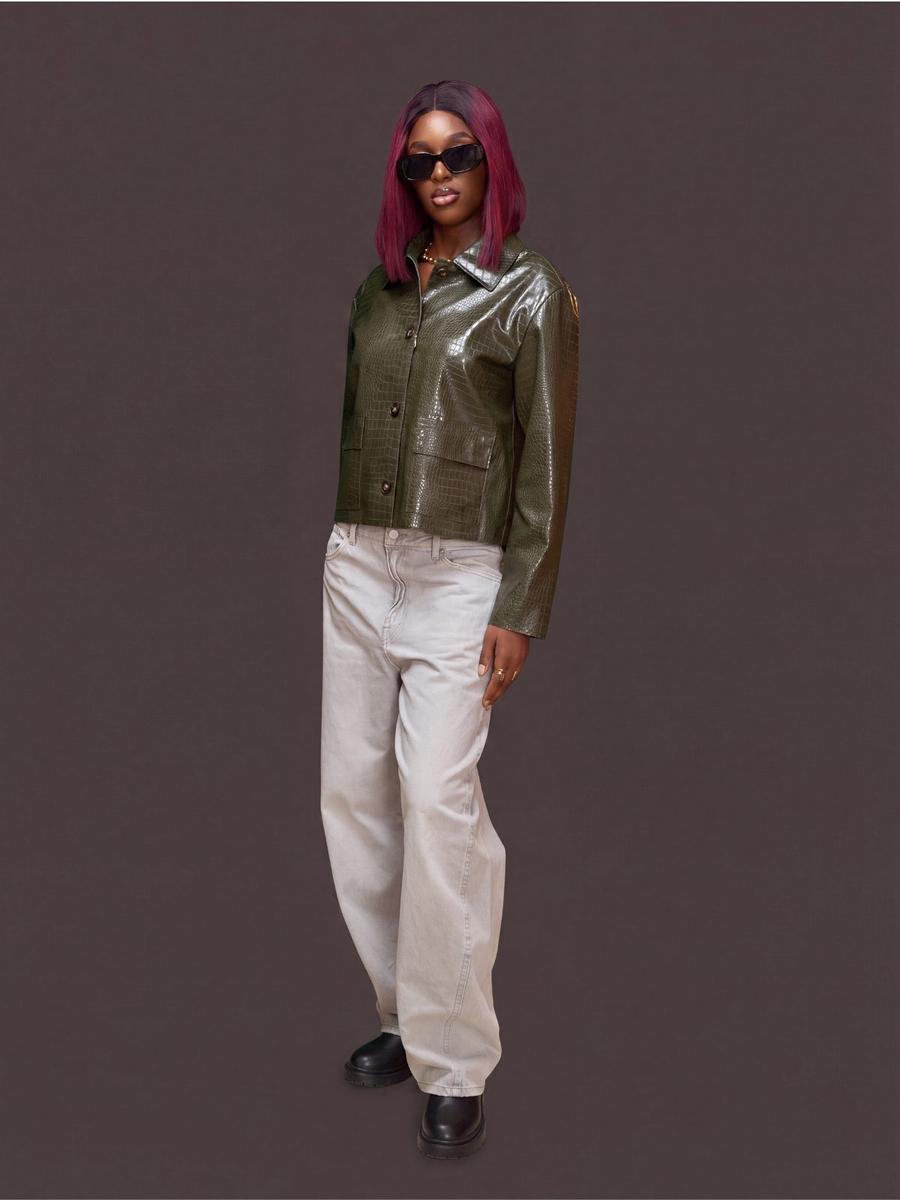 Veste courte simili cuir