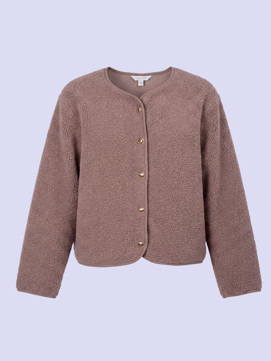 Veste peluche boutonnée