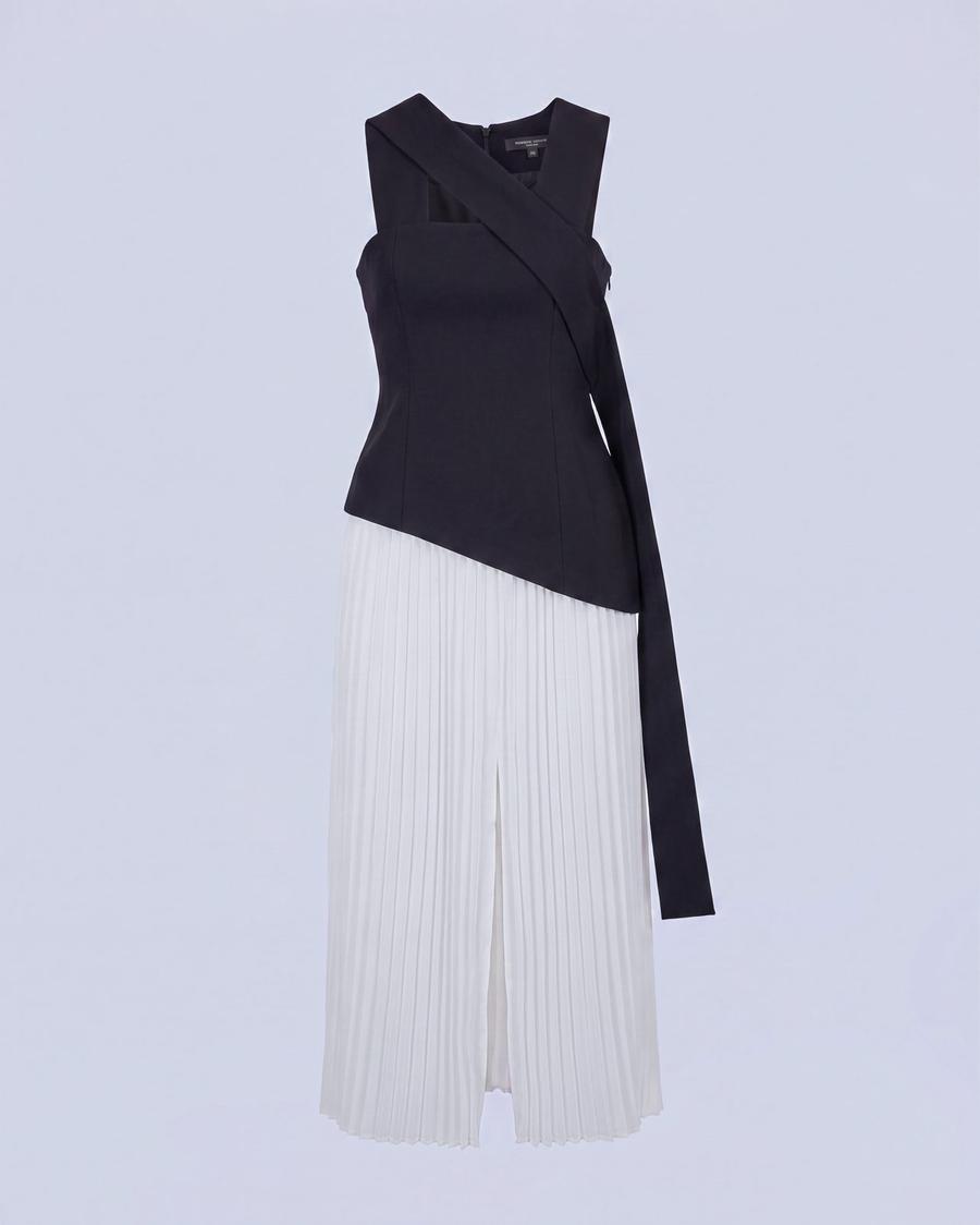 Robe bicolore plissée
