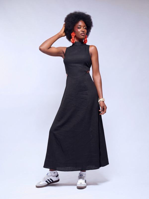 Robe midi à découpes