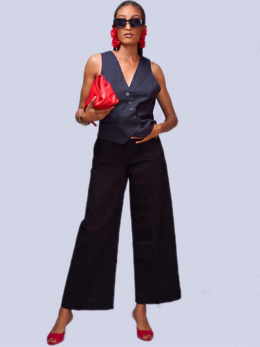 Pantalon jean large noir