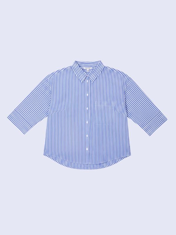 Chemise courte à rayures