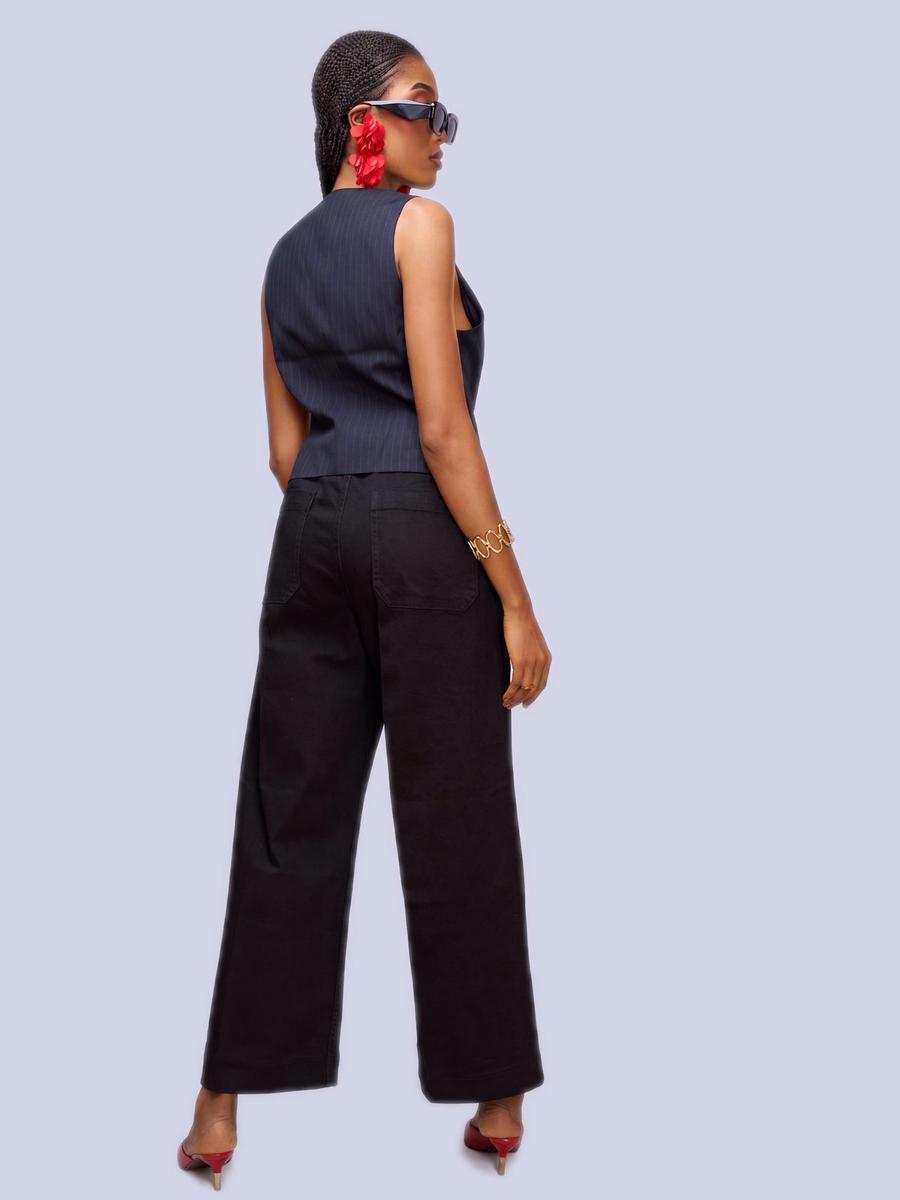 Pantalon jean large noir