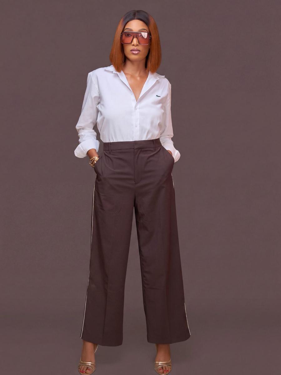 Pantalon large liseré