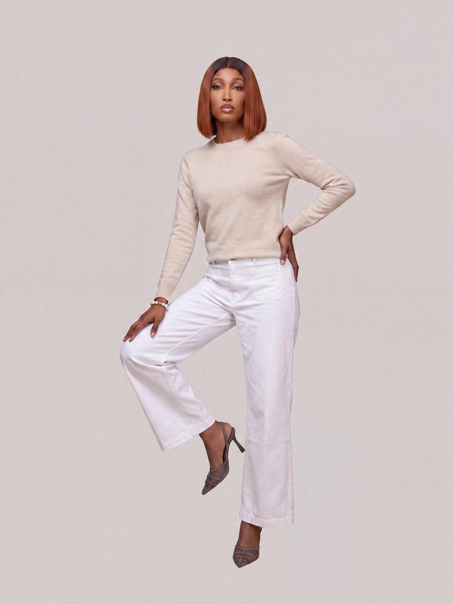 Jean large poches avant