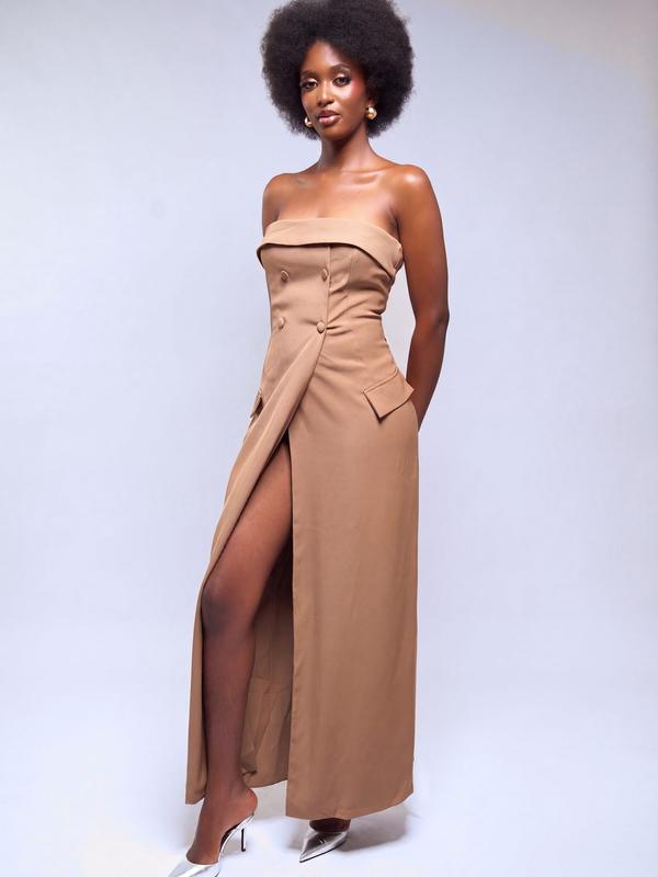 Robe maxi bustier blazer