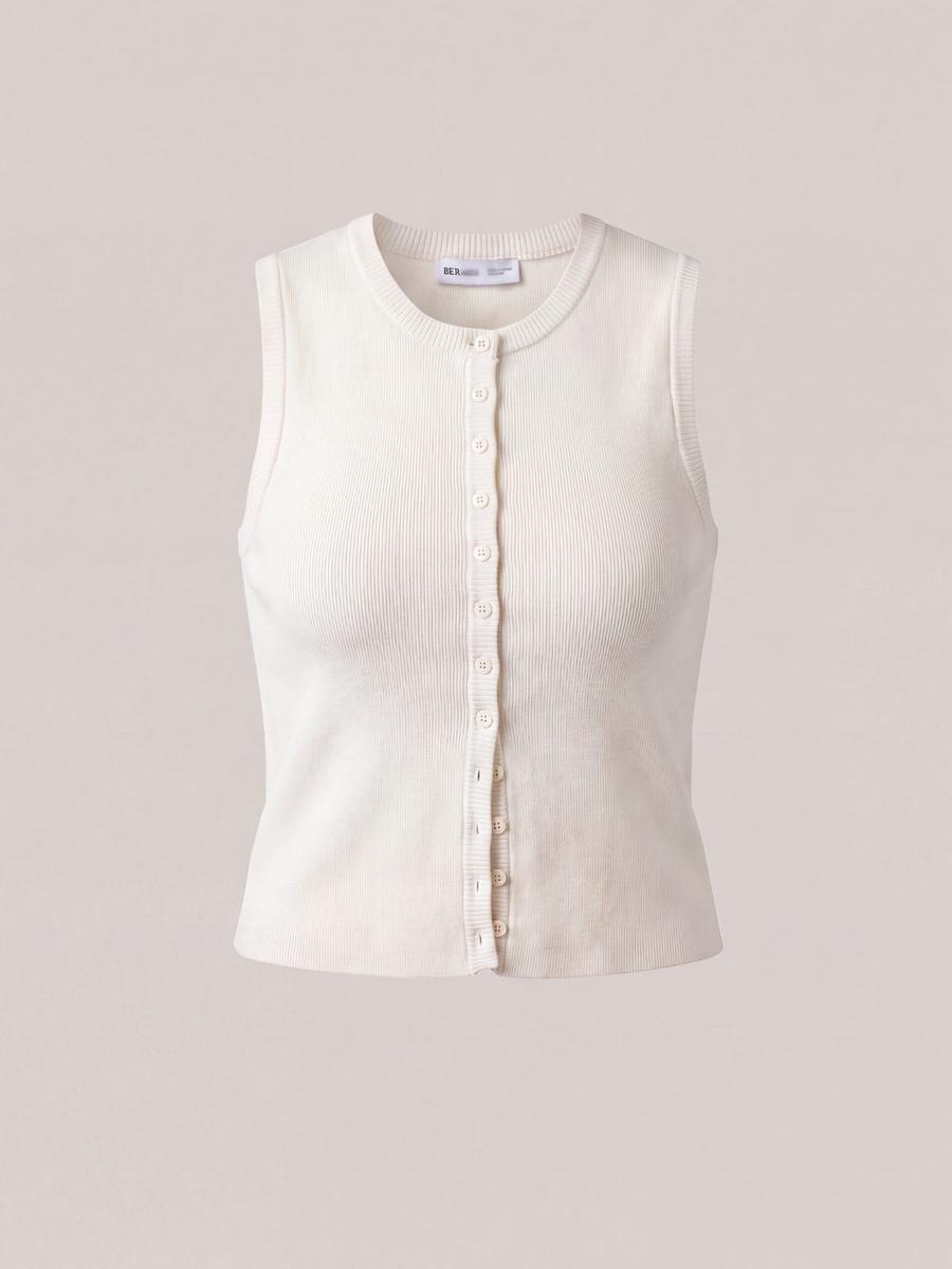 Gilet court boutonné